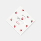 イチゴのベリーの甘い誕生日パーティー スタンダードカクテルナプキン (角)