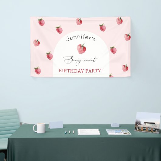 イチゴのベリーの甘い誕生日パーティー 横断幕 (トレードショー)