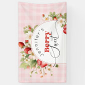 イチゴのベリーの甘い誕生日パーティー 横断幕 (縦)