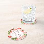 イチゴのベリーの甘い赤ちゃんシャワーが好き ラウンドペーパーコースター (インサイチュ)