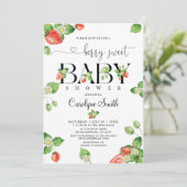 イチゴのベリーの甘い赤ちゃんシャワー 招待状 (スタンド正面)