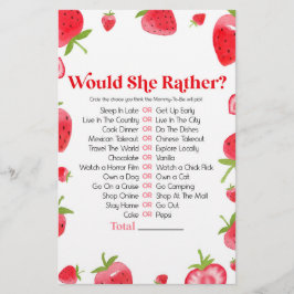 イチゴのベリーは彼女はむしろ赤ちゃんシャワーのゲーム 便箋