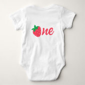 イチゴのベリー ファースト 1歳の赤ちゃんの誕生日 ベビーボディスーツ (裏面)