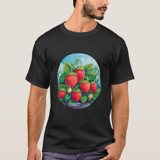 イチゴのモチーフいちご植物Fr Tシャツ (正面)