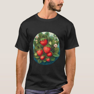 イチゴのモチーフいちご植物Fr Tシャツ