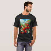 イチゴのモチーフいちご植物Fr Tシャツ (正面フル)