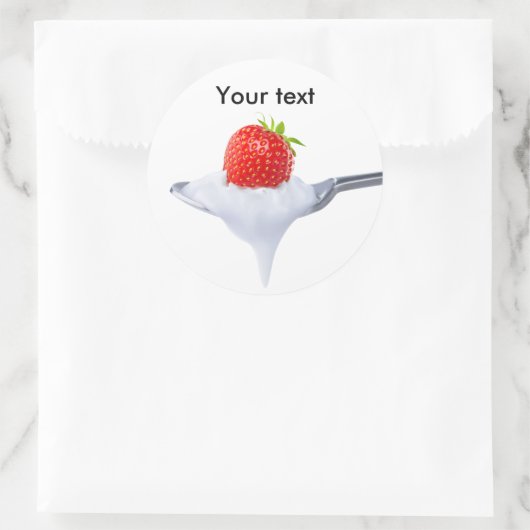 イチゴのヨーグルトのスプーン ラウンドシール (バッグ)