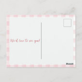 イチゴのリボンベリースイートベビーシャワー ポストカード (裏面)