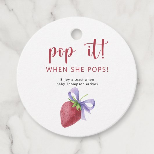 イチゴのリボン Pop it When she pops フェイバータグ (正面)