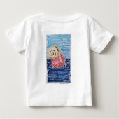 イチゴの上のカタツムリ ベビーTシャツ (裏面)