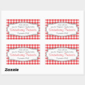 イチゴの保存またはジャムの瓶の食品ラベルのシール 長方形シール (シート)