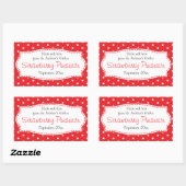 イチゴの保存またはジャム食品ラベルのシール 長方形シール (シート)