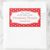 イチゴの保存またはジャム食品ラベルのシール 長方形シール (バッグ)