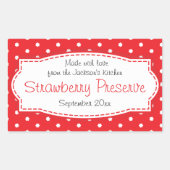 イチゴの保存またはジャム食品ラベルのシール 長方形シール (正面)