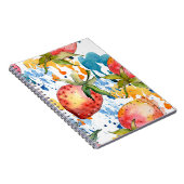 イチゴの健康的な食べ物。水彩風背景イラスト ノートブック (右側)