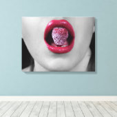 イチゴの唇 キャンバスプリント (インサイチュ (ウッドフロア))