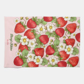 イチゴの夏のカスタマイズ実名 キッチンタオル (横)
