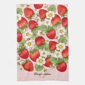 イチゴの夏のカスタマイズ実名 キッチンタオル (縦)