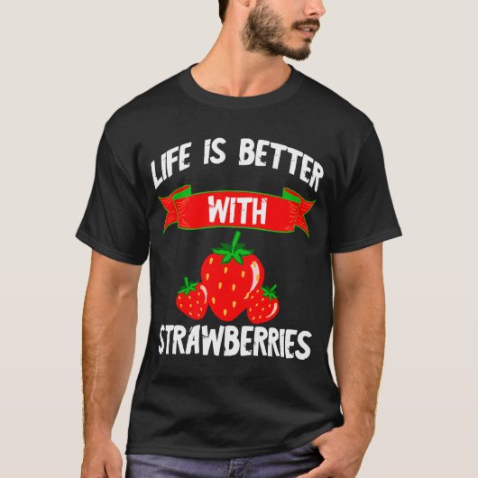 イチゴの夏の果実が入った甘いイチゴ Tシャツ (正面)