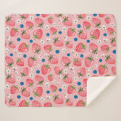 イチゴの夏、漫画の少女のような背景。 シェルパブランケット (正面(横))