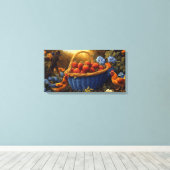 イチゴの大きなバスケット キャンバスプリント (インサイチュ (ウッドフロア))