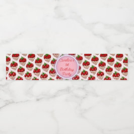 イチゴの女の子ピンク誕生日サンキューベリーマジョイ ペットボトルラベル