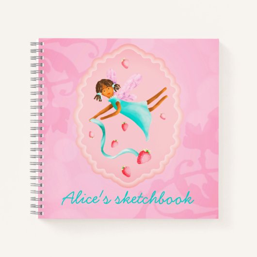イチゴの妖精パーソナライズされた ノートブック (正面)