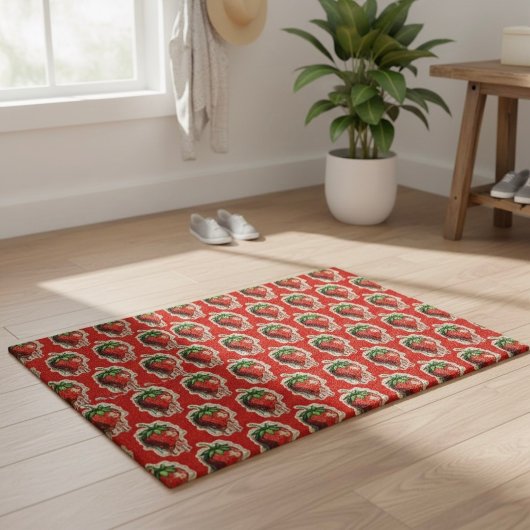 イチゴの形 ドアマット