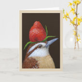 イチゴの挨拶カード カード (黄色い花)