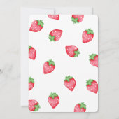 イチゴの最初の誕生日パーティーへの招待 招待状 (裏面)