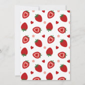 イチゴの最初の誕生日パーティーへの招待 招待状 (裏面)