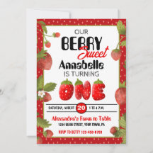 イチゴの最初の誕生日パーティーへの招待