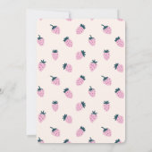 イチゴの最初の誕生日招待状 招待状 (裏面)