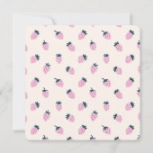 イチゴの最初の誕生日招待状 招待状 (裏面)