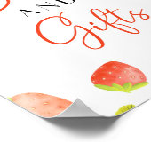 イチゴの本とギフトベリー甘い赤ちゃんシャワー ポスター (角)