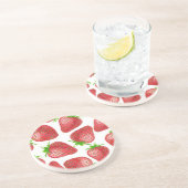 イチゴの水彩模様 コースター (側面)