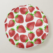 イチゴの水彩模様 ラウンドクッション (裏面)