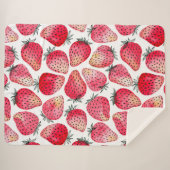 イチゴの水色とインク シェルパブランケット (正面(横))