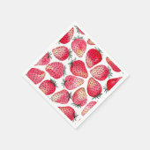 イチゴの水色とインク スタンダードカクテルナプキン (角)