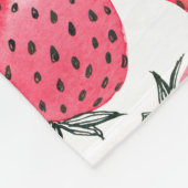 イチゴの水色とインク フリースブランケット (角)