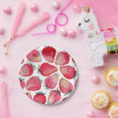 イチゴの水色とインク ペーパープレート (パーティー)