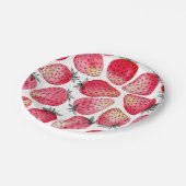 イチゴの水色とインク ペーパープレート (アングル)