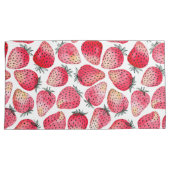 イチゴの水色とインク 枕カバー (正面右)