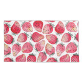 イチゴの水色とインク 枕カバー (裏面-左)