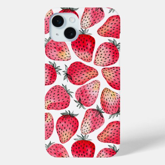 イチゴの水色とインク Case-Mate iPhoneケース (裏面)