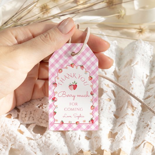 イチゴの波打ち感謝ベリー多く ギフトタグ