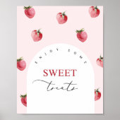 イチゴの甘いお菓子の誕生日パーティー ポスター (正面)