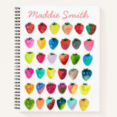 イチゴの甘みとかわいい果実の水彩 ノートブック (正面)