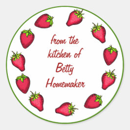 イチゴの缶詰ラベルまたはジャム ラウンドシール