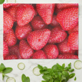 イチゴの背景 キッチンタオル (折り畳み)